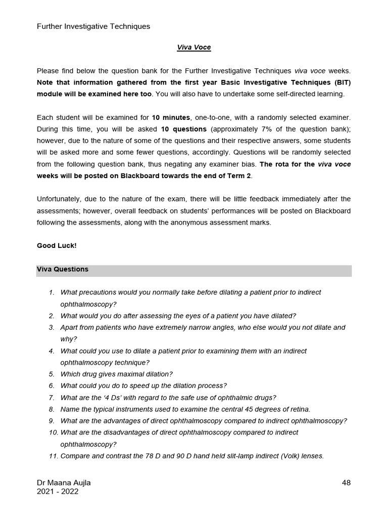 Viva Questions Download Free PDF Visual System Vision