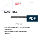 VOIE ECG ECT Etude Et Synthese Texte ESCP HEC Sujet 2023