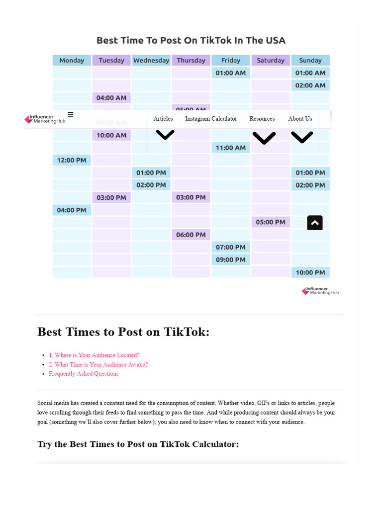 Best TikTok Posting Times Guide | PDF