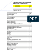 Inventario de Materiales Sobrante Que Llego de Flor de Punga en La Fecha