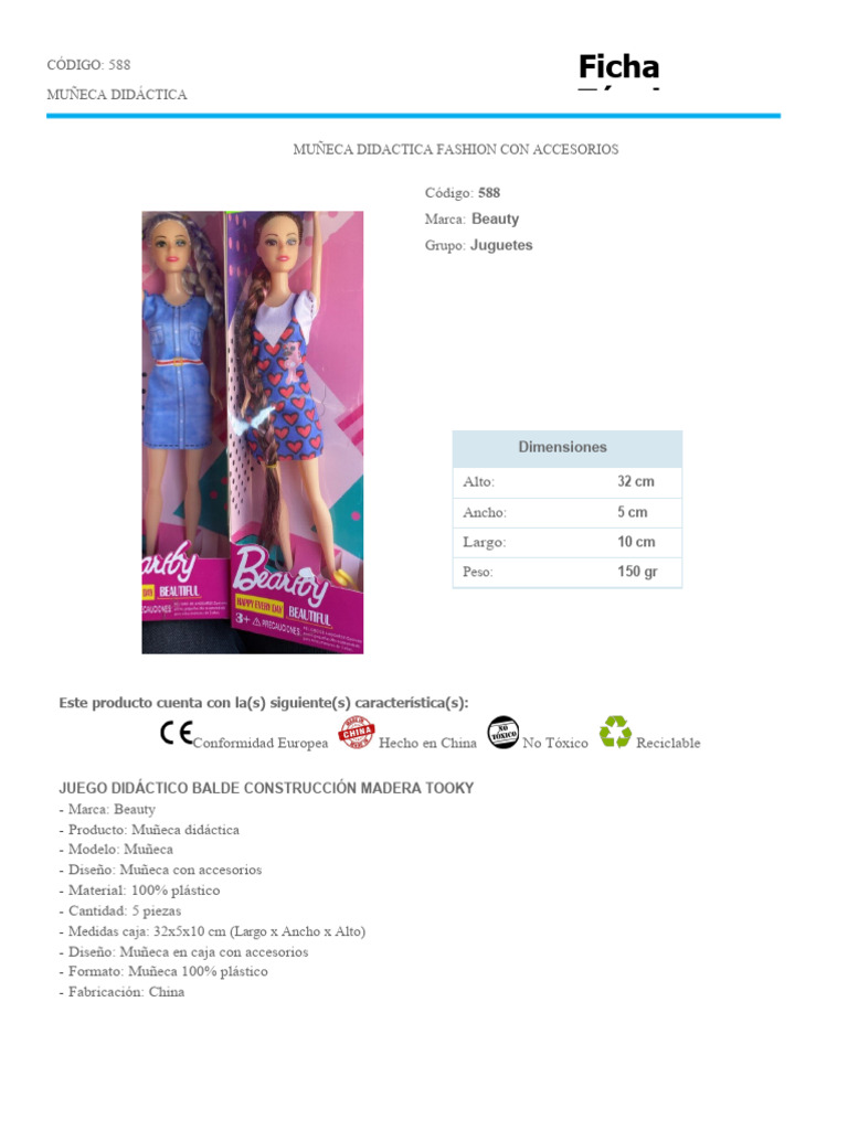 FICHA TECNICA MODELO muñecas rosa | PDF