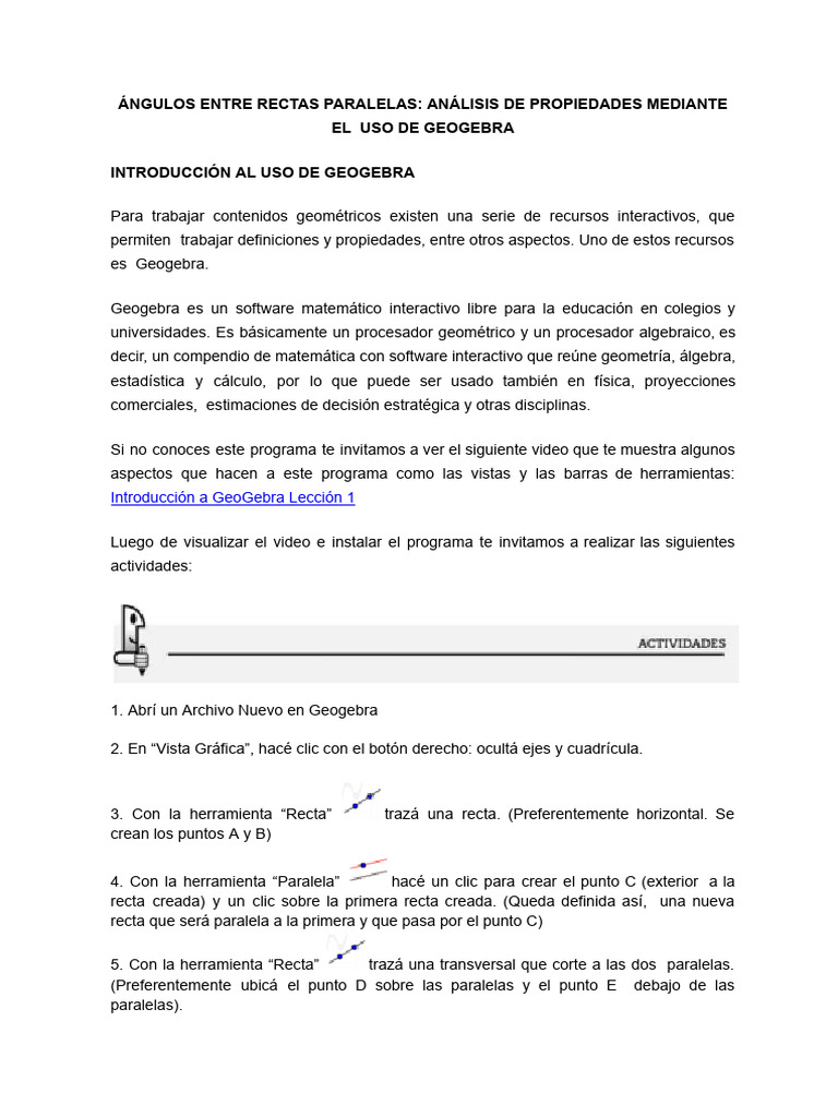 Ángulos Entre Rectas Paralelas Análisis de Propie 240425 083221 | PDF ...