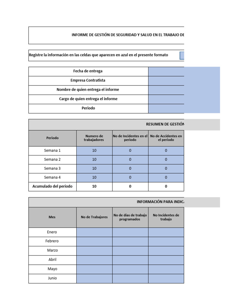 Informe Mensual de Seguridad Laboral | PDF