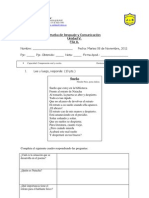 Prueba Lenguaje 08 de Noviembre