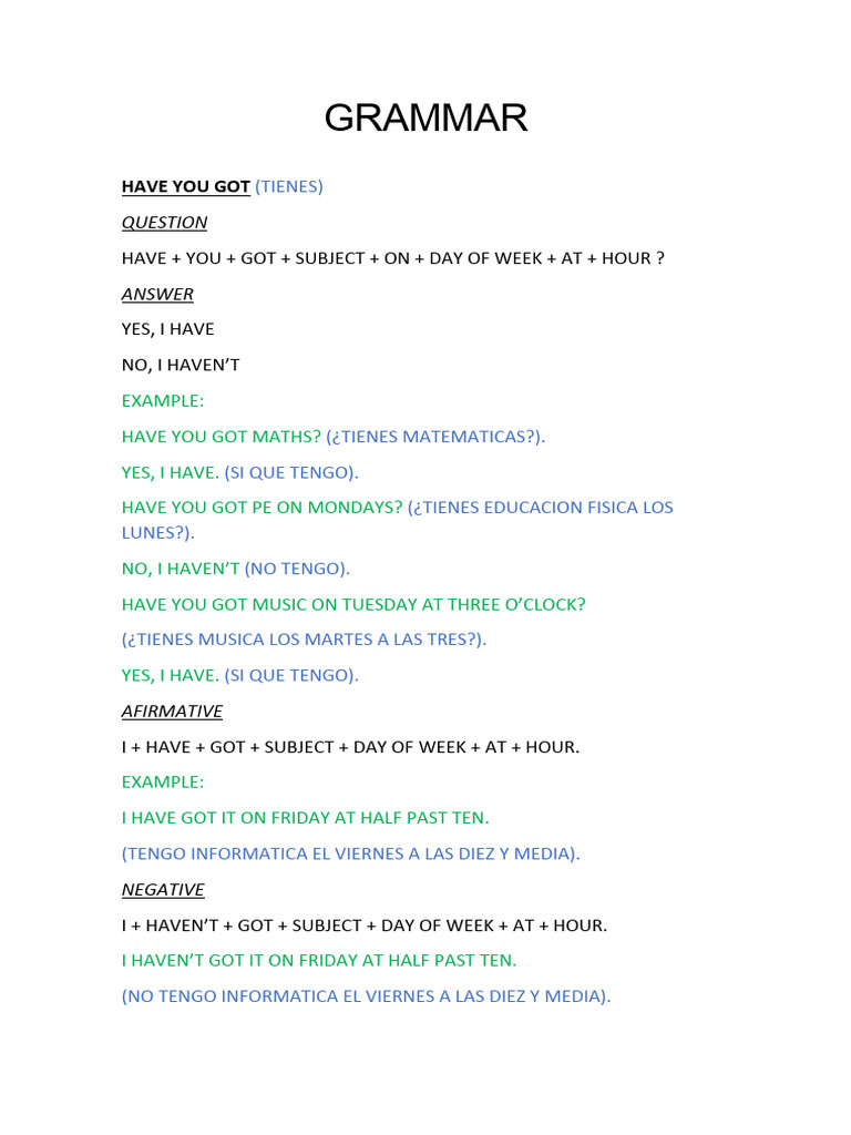 English Grammar: 