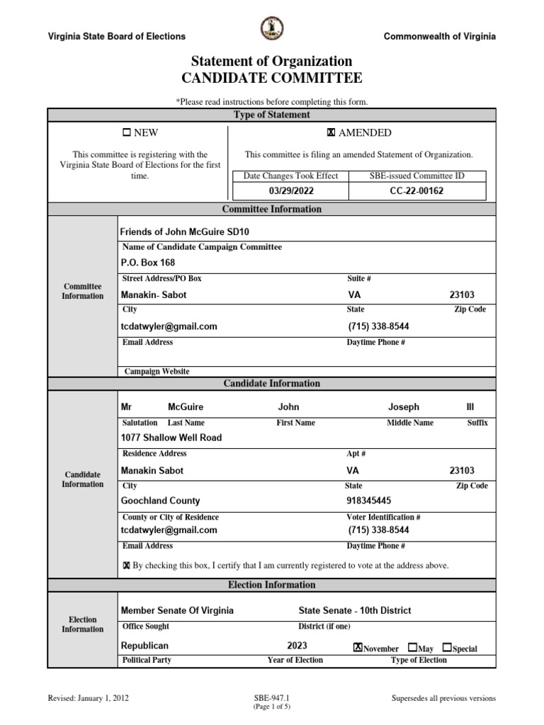 Amended statement of organization pdf code of virginia committee