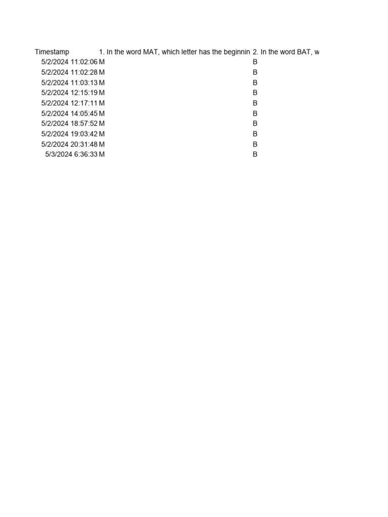 Untitled Form (Responses) | PDF