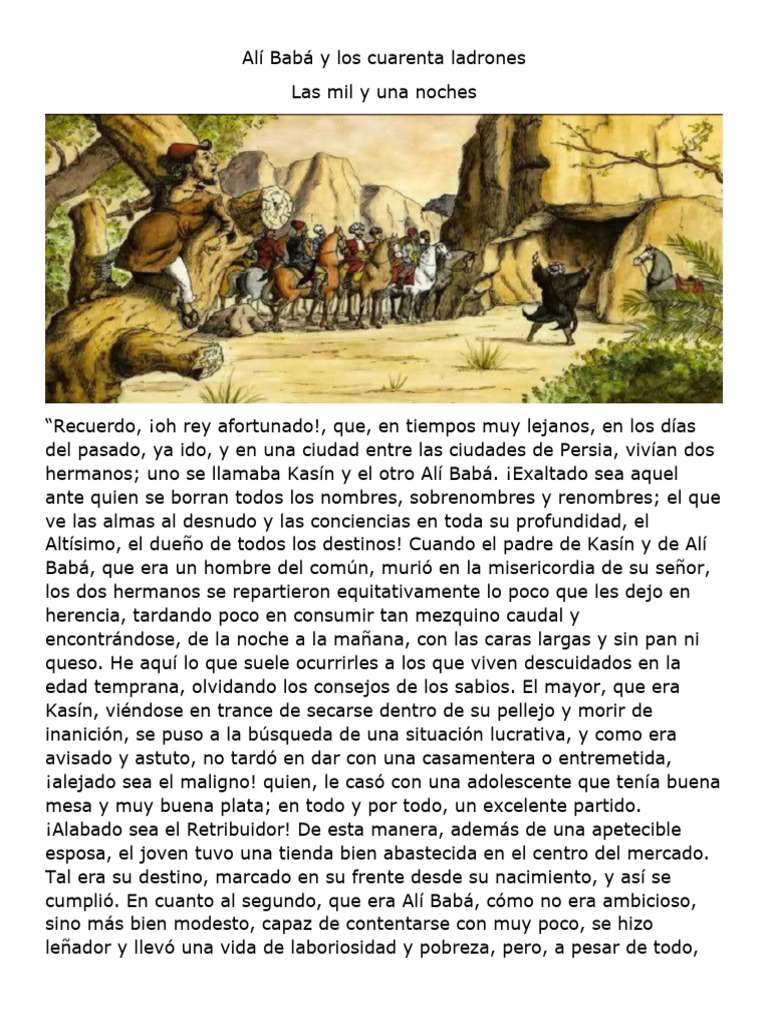 15. ALÍ BABÁ Y LOS CUARENTA LADRONES | PDF