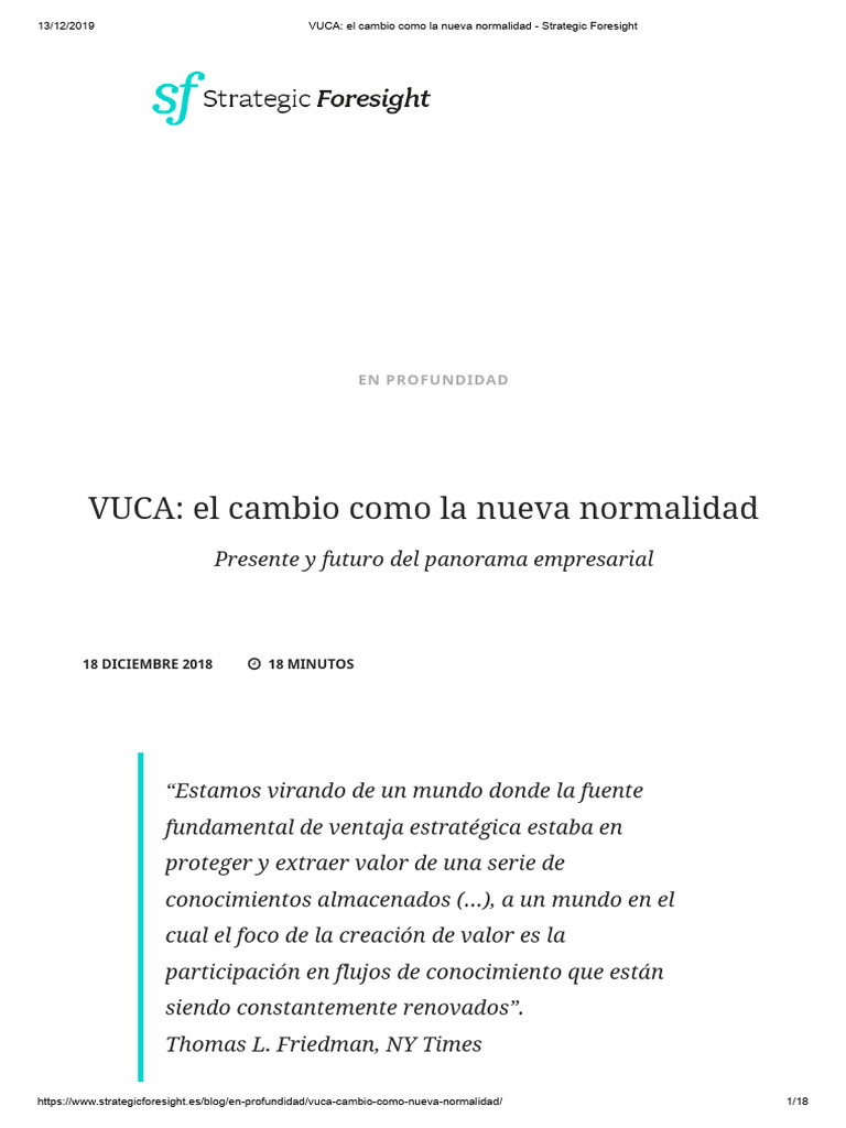 VUCA: Cambio y Adaptación Empresarial | PDF | Publicidad | Toma de ...