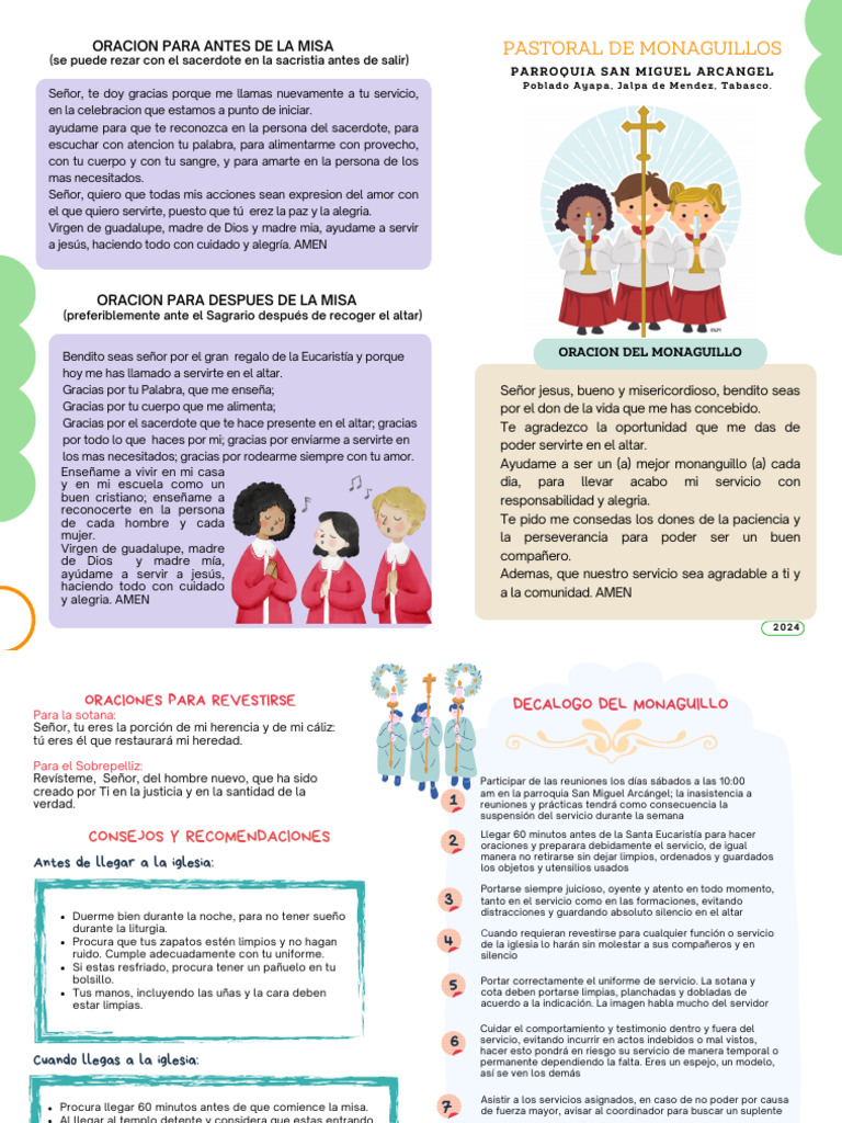Folleto Monaguillos Pdf Oración Eucaristía