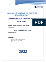 "Año de La Unidad, La Paz Y El Desarrollo": Contabilidad Tributaria Y Laboral