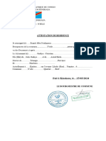 Attestation de Residence