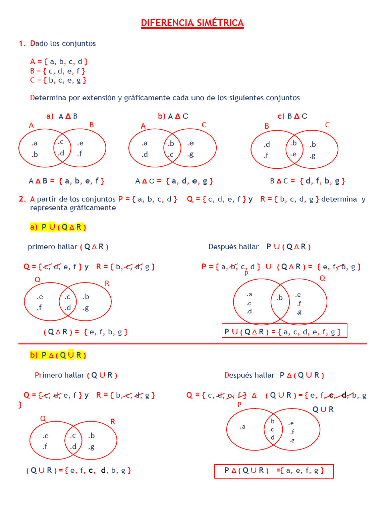 Diferencia Simétrica | PDF | Conceptos matemáticos