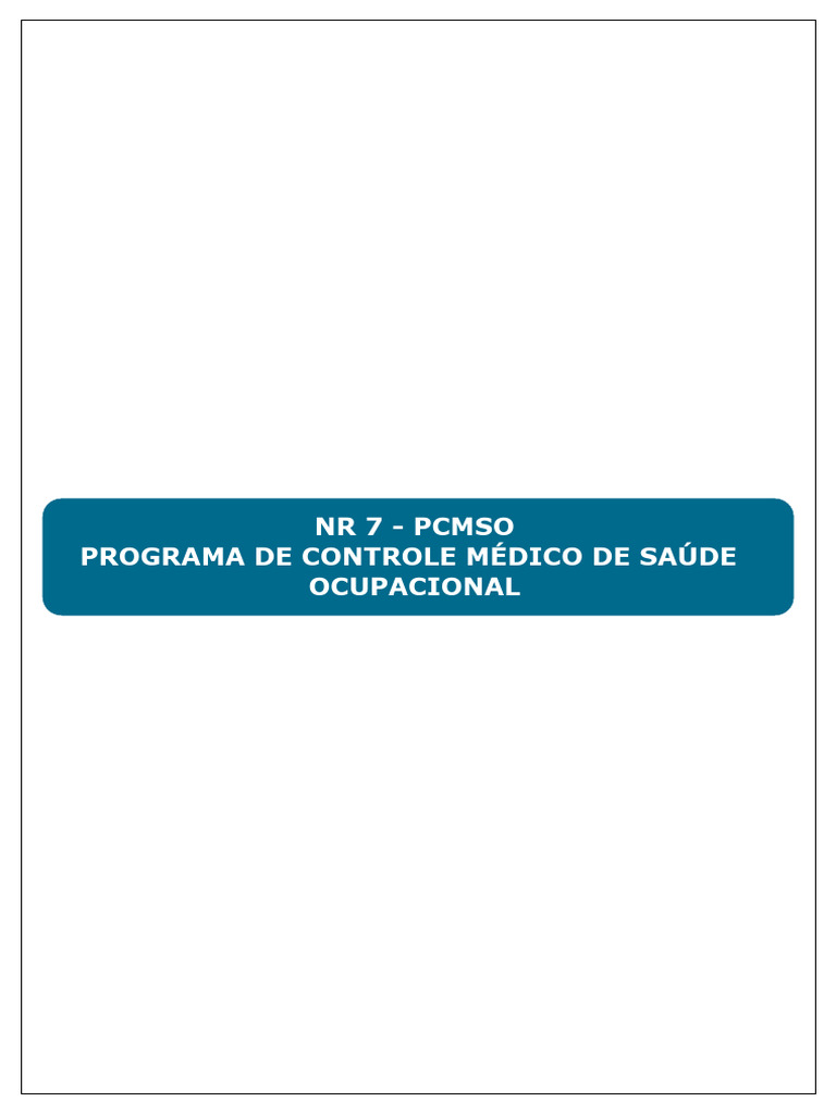Mapa Mental da NR 7 - PCMSO | PDF | Médico | Especialidades médicas