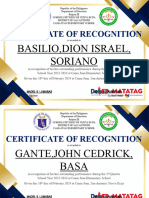 Certificate of Recognition Achiever