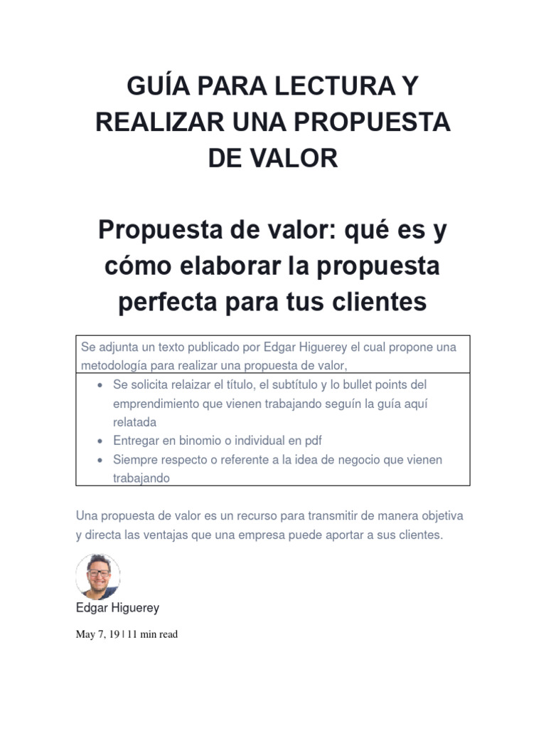 Cómo Crear una Propuesta de Valor Efectiva | PDF | Business | Los ...