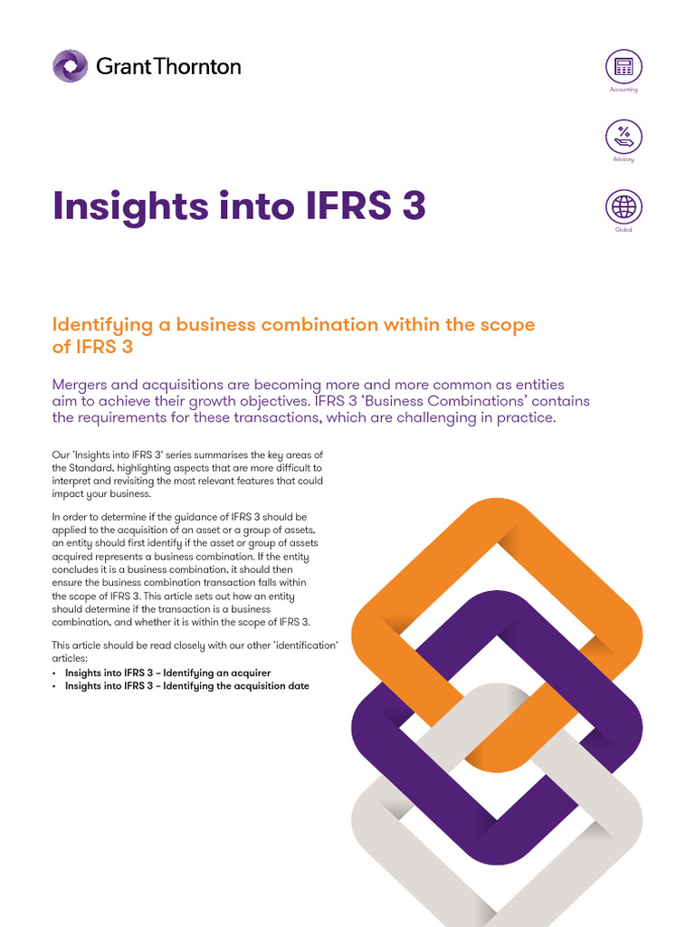 IFRS 3 Identifying A Business Combination | PDF | Fair Value ...