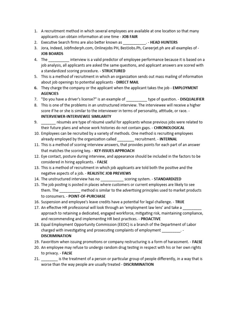 Io Quiz Notes | PDF | Sexual Harassment | Résumé