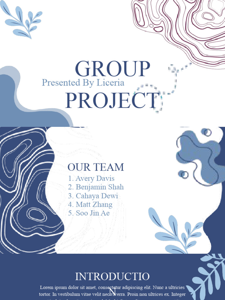 White and Dark Blue Abstract Illustration Group Project Presentation | PDF