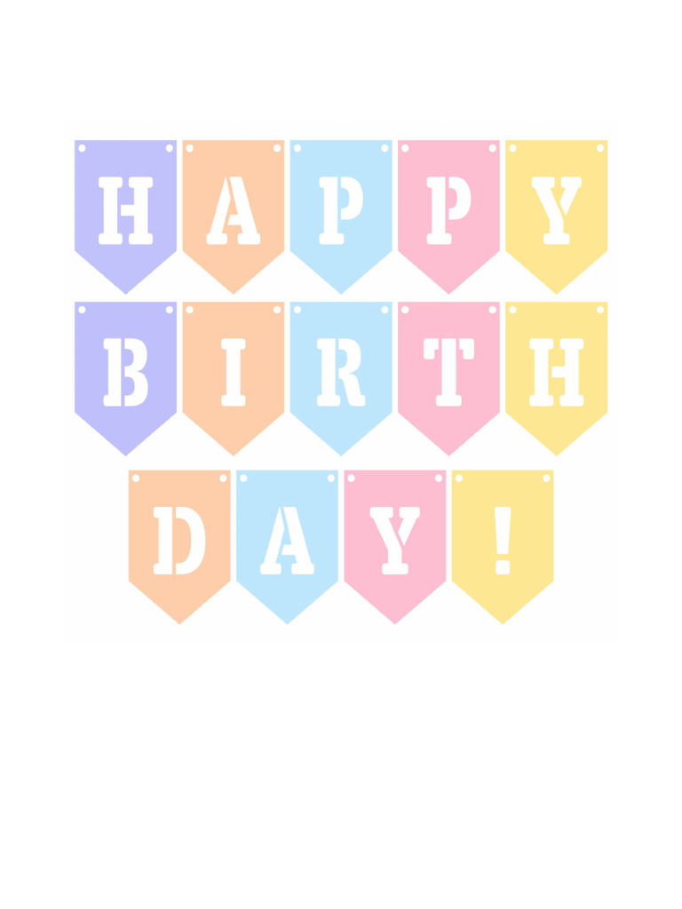 Printable Happy Birthday Cut Out Letters - JPG | PDF