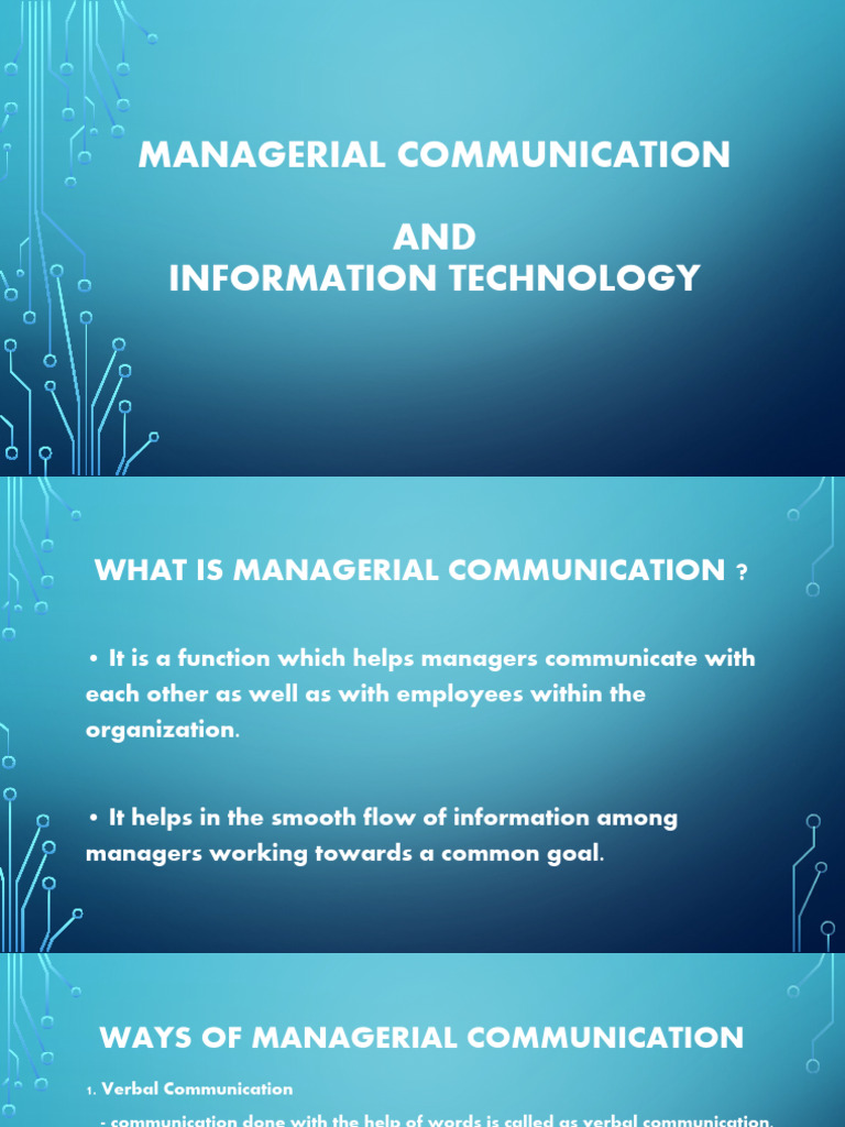 Managerial Communication Pdf Communication Computer Network