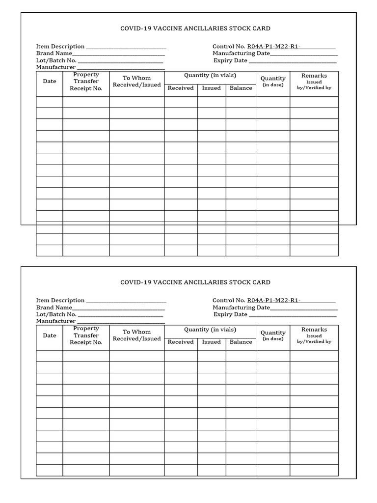 Ancillaries Stock Card | PDF | Business | Finance & Money Management