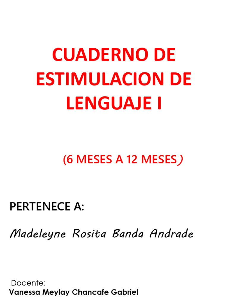 Actividades de Estimulación del Lenguaje Infantil | PDF | Las emociones ...