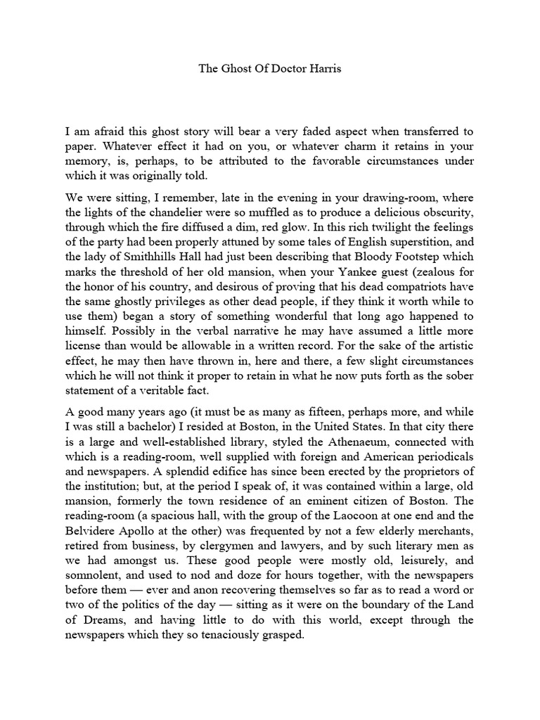 The Ghost of Doctor Harris | PDF | Ghosts