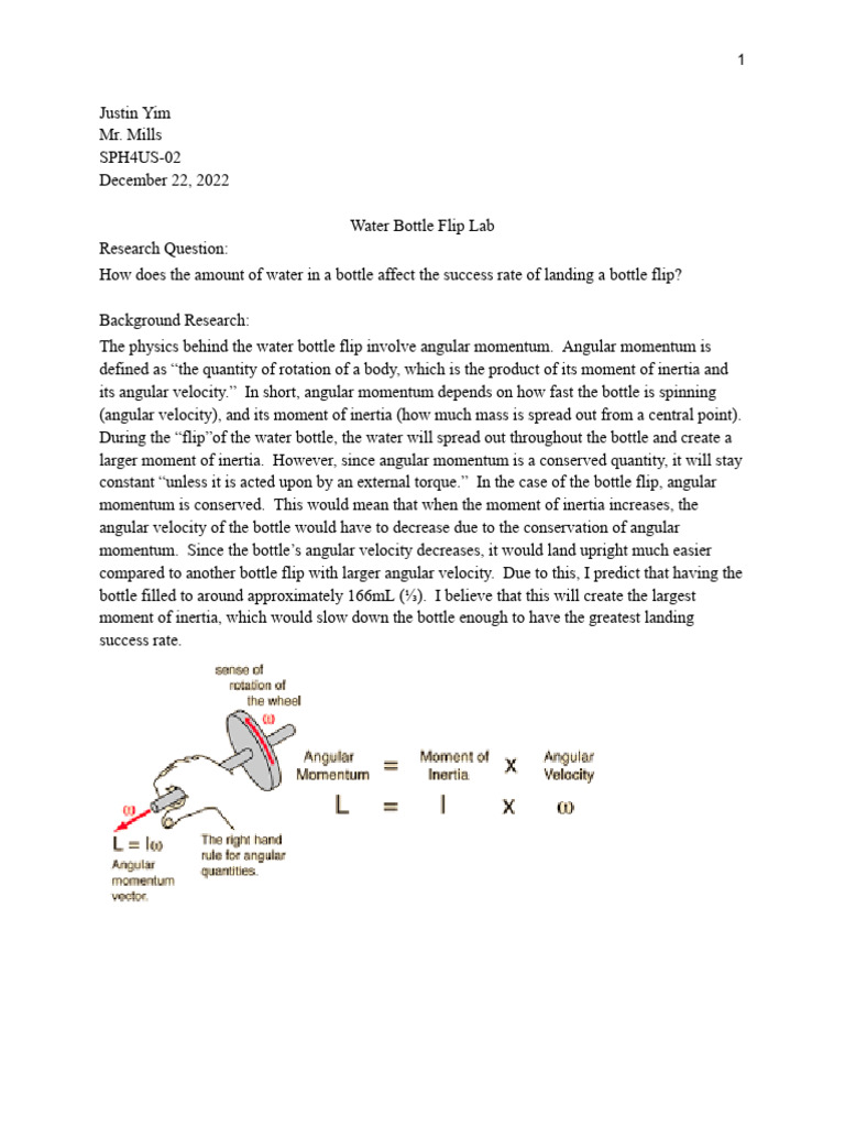 Water Bottle Flip Lab Download Free PDF Accuracy And Precision