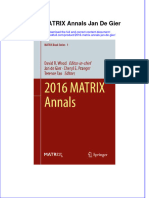 Download textbook 2016 Matrix Annals Jan De Gier ebook all chapter pdf 