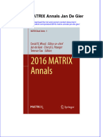 Textbook 2016 Matrix Annals Jan de Gier Ebook All Chapter PDF