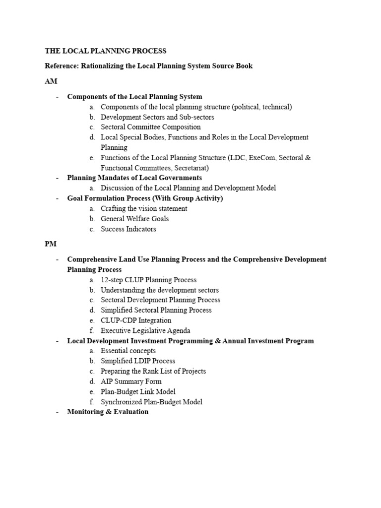 The Local Planning Process Topics | PDF | Art