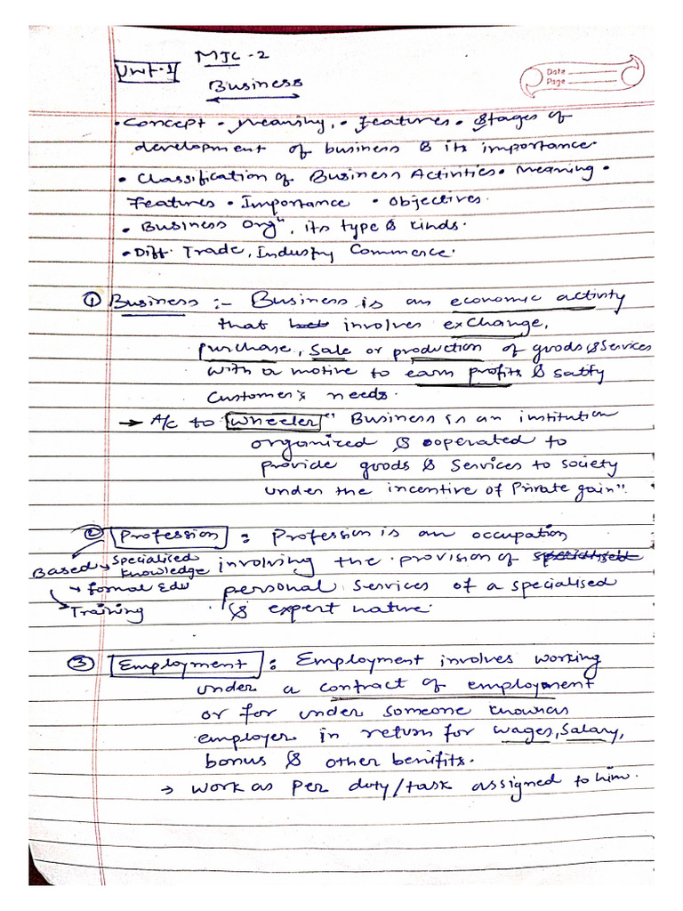 MJC 2 Unit 1,2,3 Business Organisation and Management | PDF ...