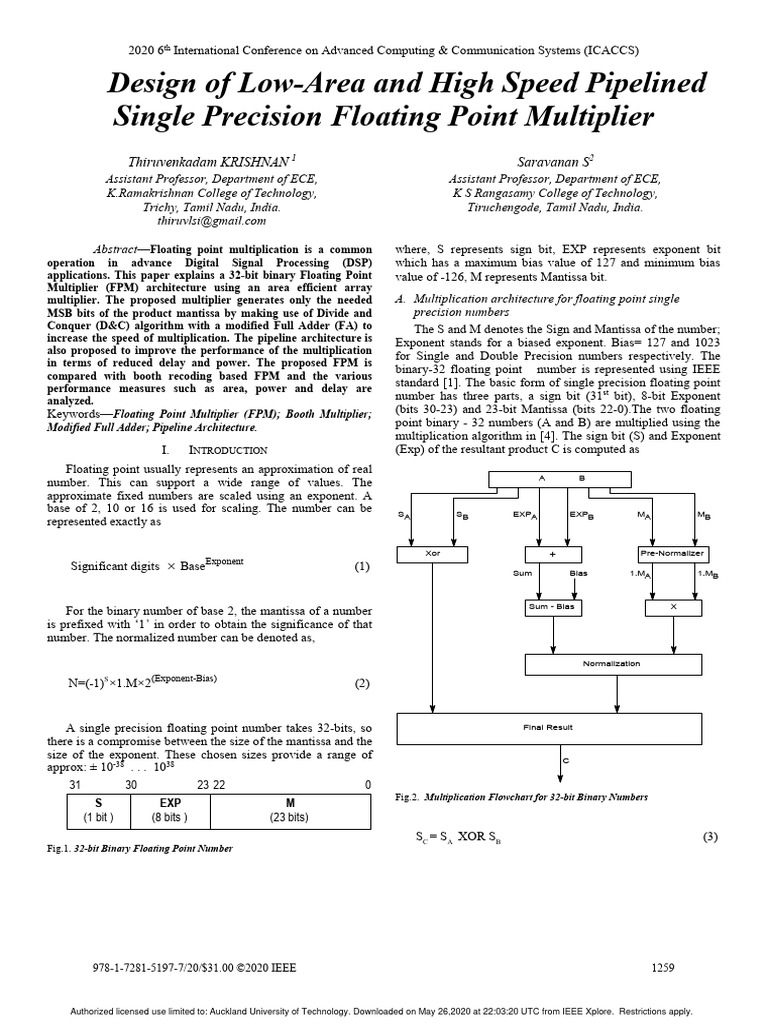 Design of Low-Area and High Speed Pipelined | PDF | Dynamic Random ...