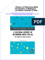 Textbook A Cultural History of Reforming Math For All The Paradox of Making in Equality 1St Edition Jennifer D Diaz Ebook All Chapter PDF
