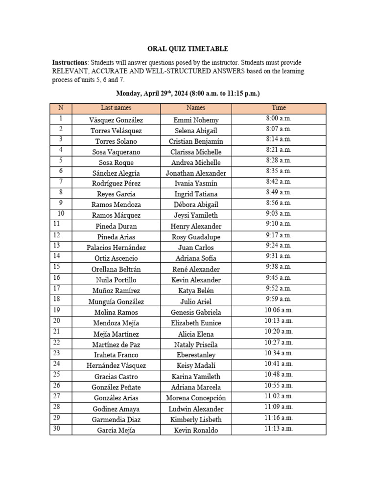 Oral quiz 2 advanced english timetable 2024 pdf linguistics grammar