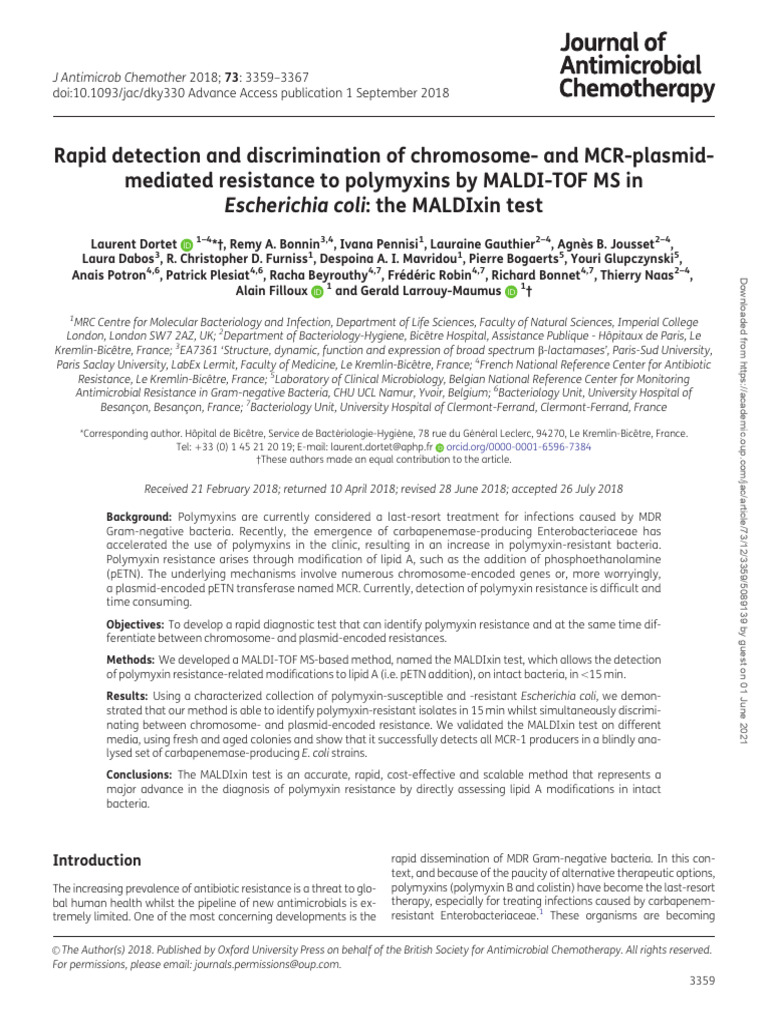 Rapid Detection and Discrimination of Chromosome - and MCR ...
