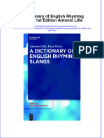 Textbook A Dictionary of English Rhyming Slangs 1St Edition Antonio Lillo Ebook All Chapter PDF