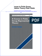PDF A Course in Finite Group Representation Theory Peter Webb Ebook Full Chapter