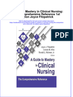 Textbook A Guide To Mastery in Clinical Nursing The Comprehensive Reference 1St Edition Joyce Fitzpatrick Ebook All Chapter PDF