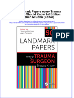 Download pdf 50 Landmark Papers Every Trauma Surgeon Should Know 1St Edition Stephen M Cohn Editor ebook full chapter 