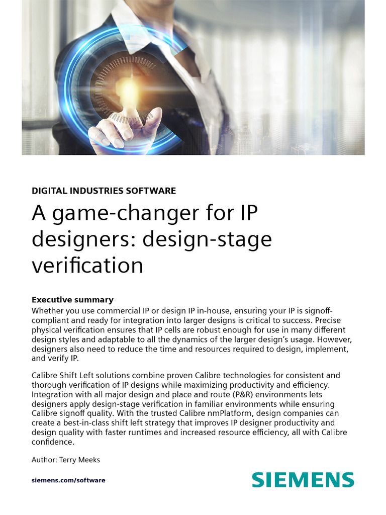 A Game-Changer For IP Designers: Design-Stage Verification | PDF ...
