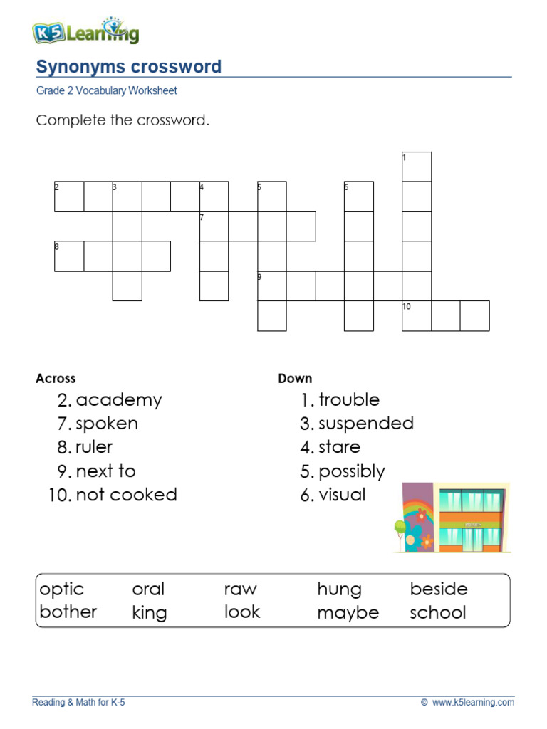2nd-grade-synonyms-crossword-2-pdf