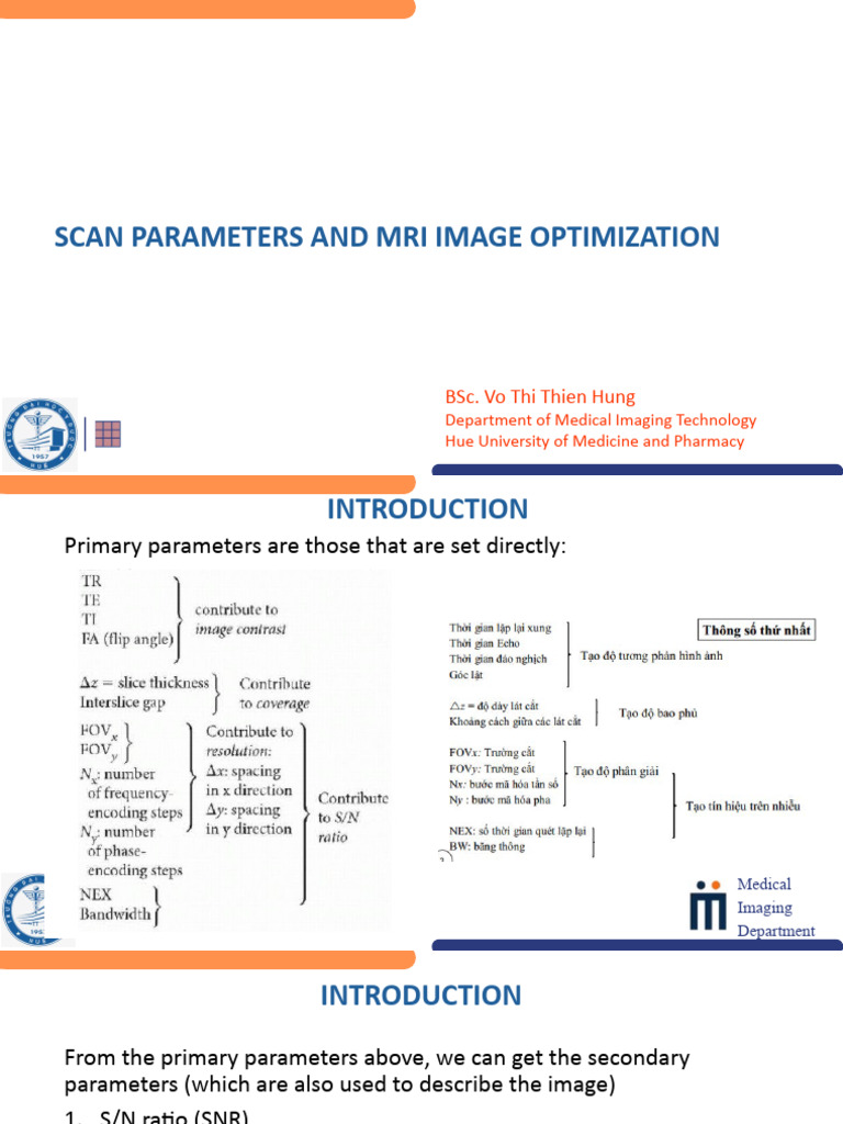 MRI Parameters Final | PDF | Medical Imaging | Telecommunications ...