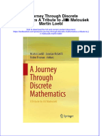 Download textbook A Journey Through Discrete Mathematics A Tribute To Jiri Matousek Martin Loebl ebook all chapter pdf 