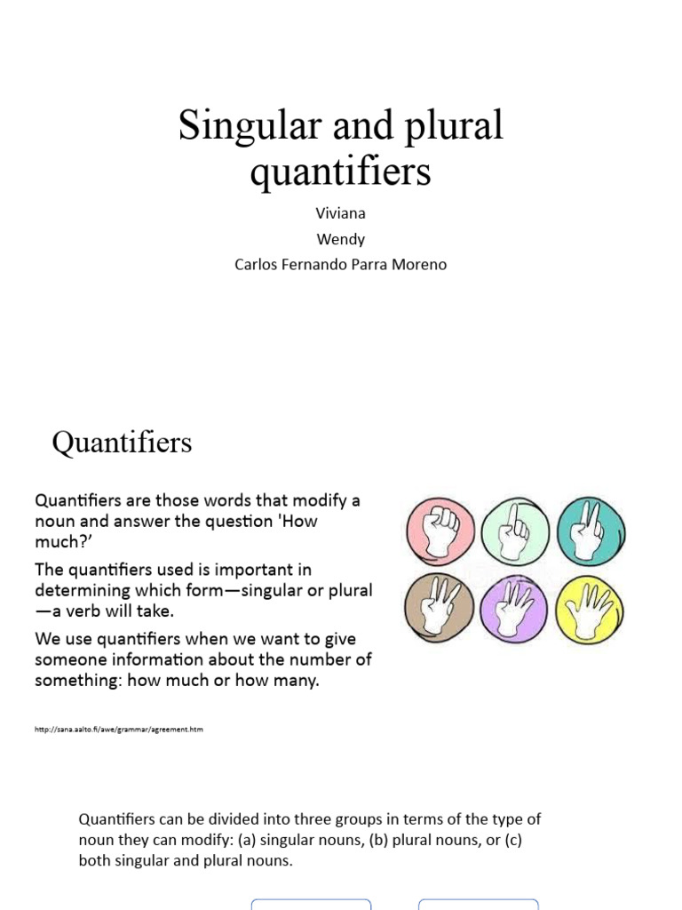 Singular and Plural Quantifiers | PDF