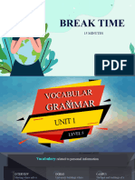 UNIT 1 Vocabulary - Grammar