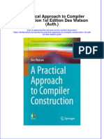 Download textbook A Practical Approach To Compiler Construction 1St Edition Des Watson Auth ebook all chapter pdf 