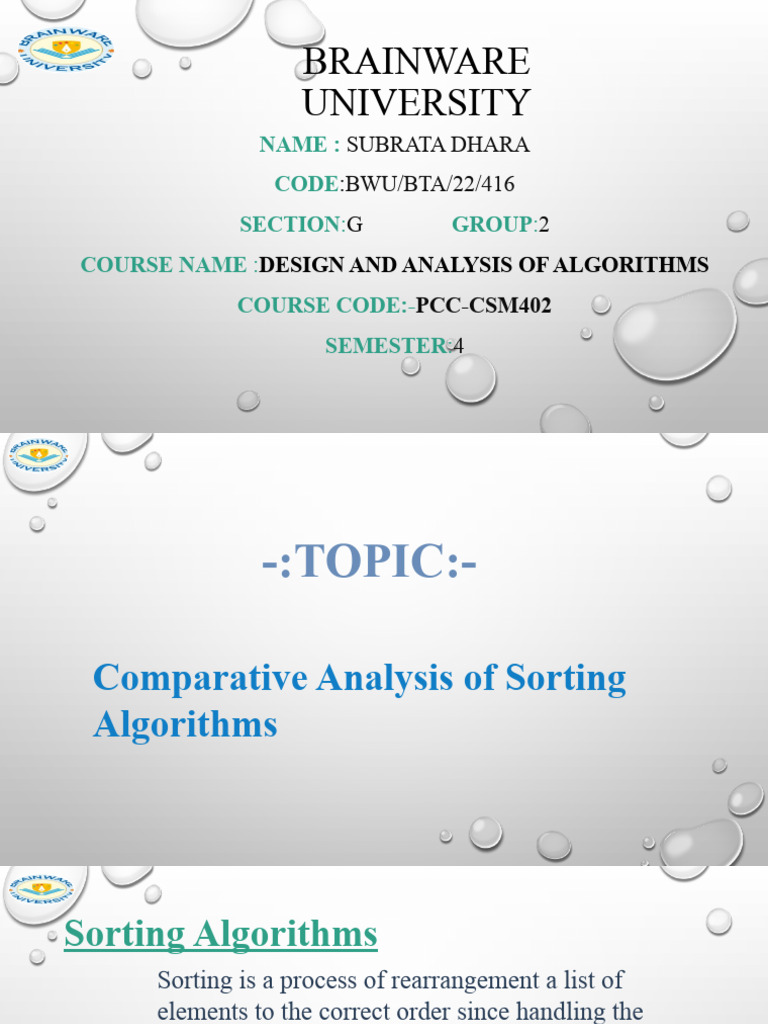 Comparative Analysis of Sorting Algorithms | PDF | Computing ...