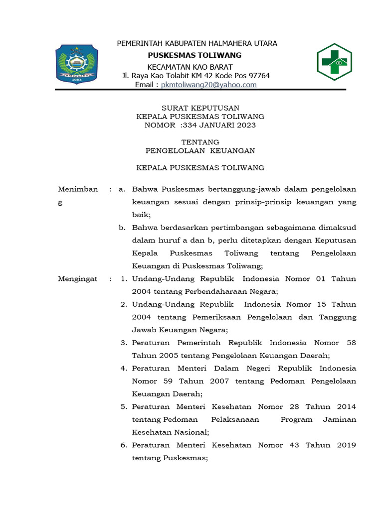 Sk Pengelolaan Keuangan Pdf